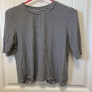 New York & Company striped crop top. Size XS. Open back with cross cross.